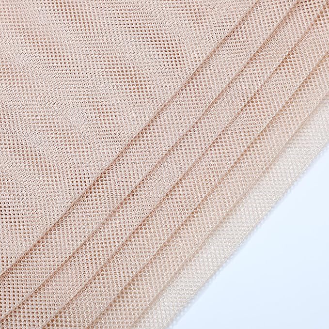 Frienda 6 Pieces Mesh Stuff Sack, 11 x 15 Inch Durable Nylon Drawstring Laundry Bag for Rinsing Beach Toys, Seashell Collecting, Mesh Bags for Travel (Beige Color)