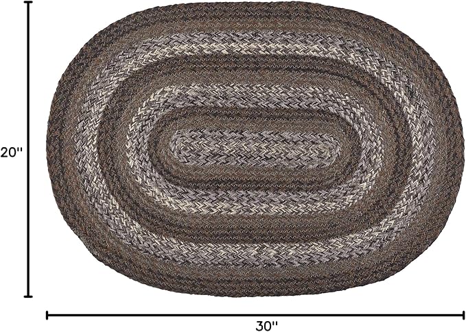 | Night Shadow Premium Braided Collection | Primitive, Rustic, Country, Farmhouse Style | Cotton Blend| 30 Days Risk Free | Accent Rug/Door Mat | 8'x10' Oval