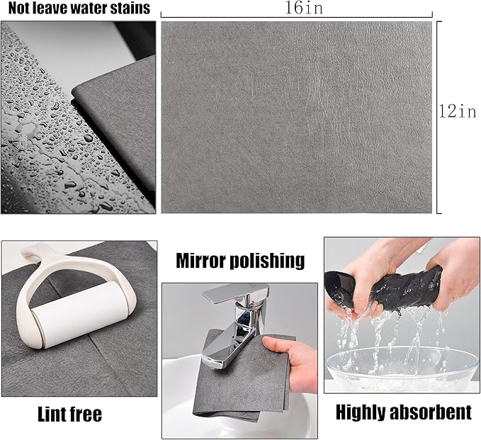 KTT Microfiber Cleaning Cloth,Reusable Thickened Magic Cleaning Cloth.Streak Free Miracle Cleaning Cloth for Home,Window,Mirror Glass and Cars.(12" x 16",8 Pack)