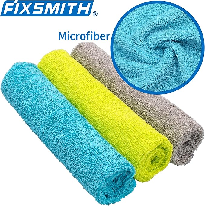 FIXSMITH Microfiber Cleaning Cloth - Pack of 8, Size: 12 x 16 in&FIXSMITH Microfiber Cleaning Cloth, 20 Pack Cleaning Rags, Cleaning Towels for Housekeeping