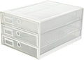 Exerz Paper Sorter 3 Drawer Wire Mesh A4 / Desk Multifunctional Desk Organiser/Multi-Layer Letter Tray - for Documents, Magazines, Notebooks and Letter (White)