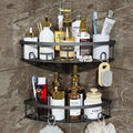 Corner Shower Caddy,Black-Stainless Steel,2 Pack | NEVER RUST Bathroom Shower Corner Shelves with Adhesive,Rustproof Shower Organizer,No Drilling
