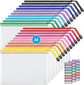 JARLINK 20 Pack 10 Colors Zipper Mesh Document Pouch, 6x9 Inch/A5, Plastic Water-Resistant File Bags, for School Office Supplies, Cosmetics Travel Storage, Assorted Color