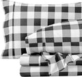 Bare Home Twin Sheet Set - 1800 Ultra-Soft Microfiber Double Brushed - Deep Pockets - Easy Fit - 3 Piece Set - Bedding Sheets & Pillowcases (Twin, Buffalo Plaid - White/Black)