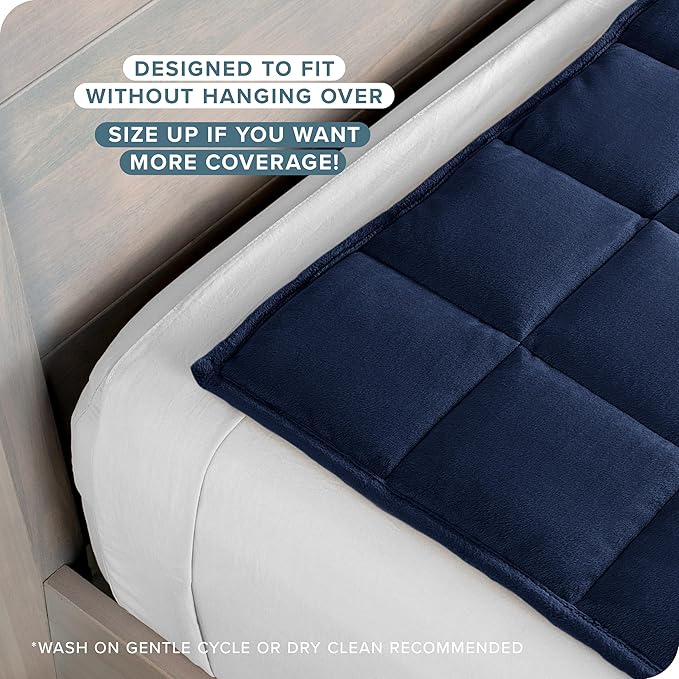 Bare Home Weighted Blanket King Size 30lb (80" x 87") for Adults - Minky Fleece - Premium Heavy Blanket Nontoxic Glass Beads (Dark Blue, 80"x87")