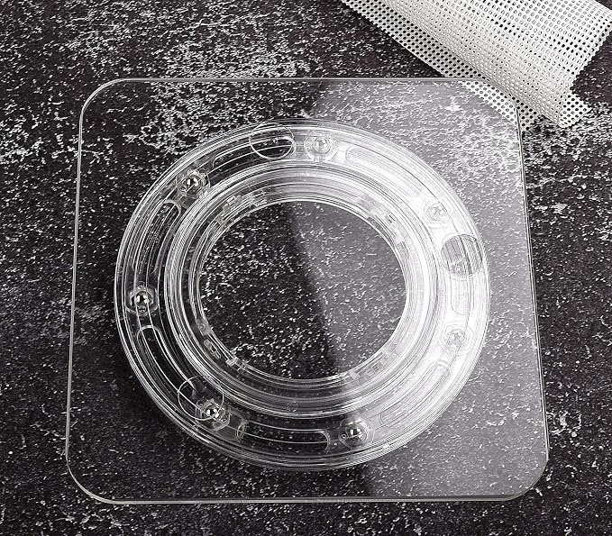 SANGLE SOPFFY 6.4-Inch Square Acrylic Cookie Turntable with Non-Slip Mat | Cake & Cupcake Decorating Rotary Stand (6.4 Inch)