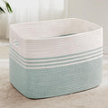 100L Extra Large Woven Laundry Basket Hamper with Handles, Green | 24"x16"x16", collapsible wicker hamper, storage for dirty clothes, toys, blankets, gifts, living room, bedroom, bathroom