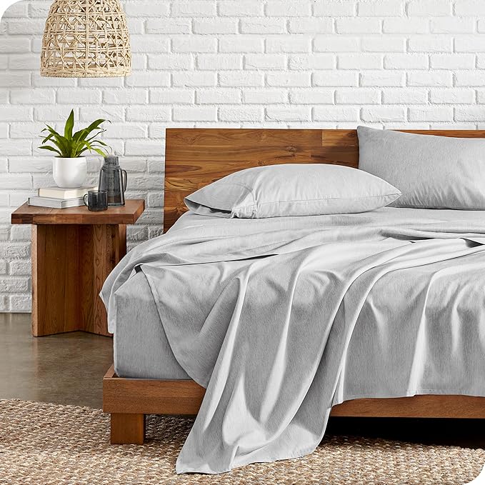 Bare Home King Sheet Set - Luxury 1800 Ultra-Soft Microfiber Double Brushed - Deep Pockets - Easy Fit - 4 Piece Set - Bedding & Pillowcases (King, Heathered Pewter)