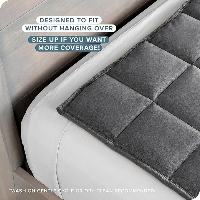 Bare Home Weighted Blanket Twin or Full Size 10lb (40" x 60") - Minky Fleece - Premium Heavy Blanket Nontoxic Glass Beads (Grey, 40"x60")