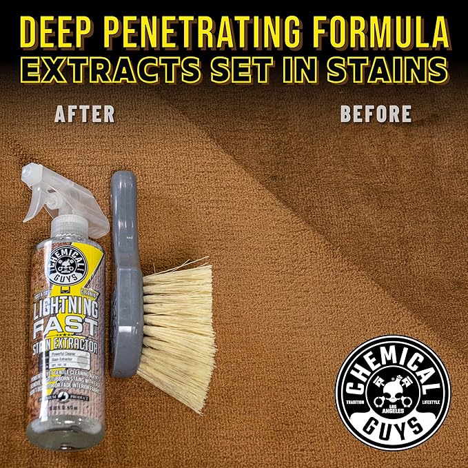 Chemical Guys Lightning Fast Carpet and Upholstery Stain Extractor, (Fabric, Upholstery, & Carpet), Safe for Cars, Home, Office, Furniture & More, 32 fl oz, Fresh Scent