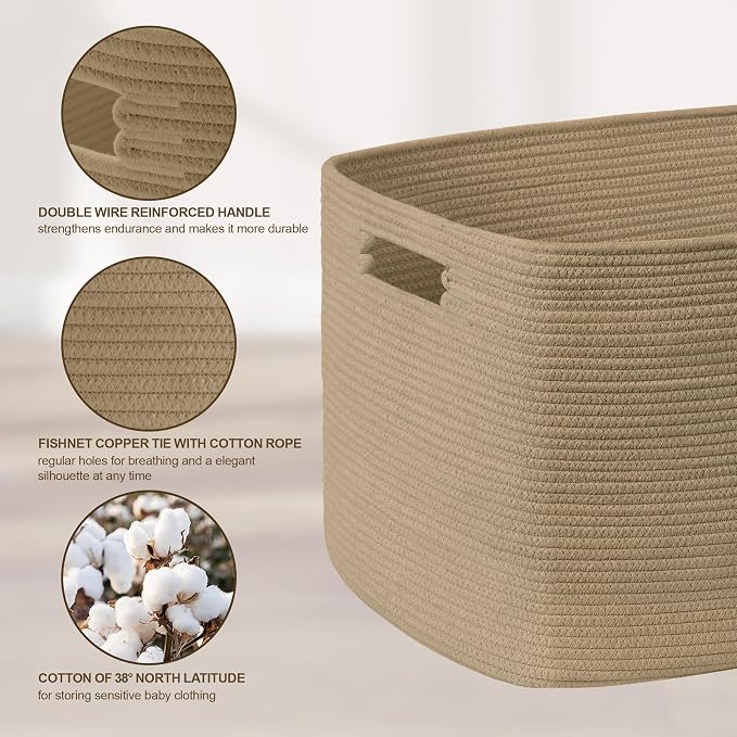45L Small Woven Laundry Basket Hamper with Handles, Jute | 18"x14"x11", collapsible wicker hamper, storage for dirty clothes, toys, blankets, gifts, living room, bedroom, bathroom