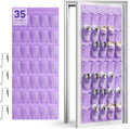 WVM Over the Door Shoe Organizer with 35 Breathable Mesh Pockets, Hanging Shoe Organizer for Door with 4 Metal Hooks, Large Capacity Closet Storage for Shoes, Accessories