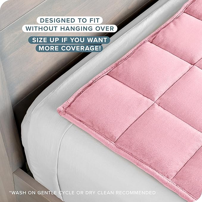Bare Home Weighted Blanket Twin or Full Size 15lb (48"x72") for Adults - Minky Fleece - Premium Heavy Blanket Nontoxic Glass Beads (Light Pink, 48"x72")