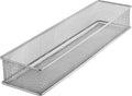 Ybm Home Silver Mesh Drawer Cabinet and or Shelf Organizer Bins, School Supply Holder Office Desktop Organizer Basket 1592s (1, 3x12x2 Inch)