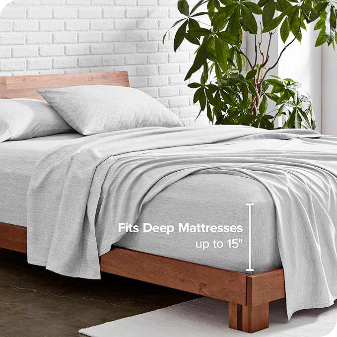 Bare Home King Sheet Set - Luxury 1800 Ultra-Soft Microfiber Double Brushed - Deep Pockets - Easy Fit - 4 Piece Set - Bedding & Pillowcases (King, Heathered Pewter)