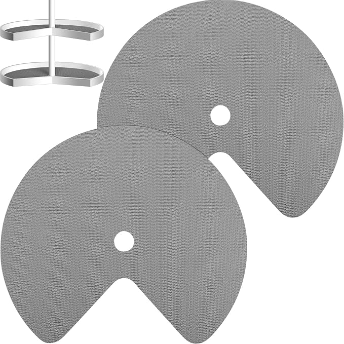 Frienda 2 Pcs Lazy Susan Shelf Liners - Non Adhesive, Non Slip Kitchen Cabinet Liners for Refrigerator, Pantry, Sink & Cupboard Storage(26 Inch,Gray)