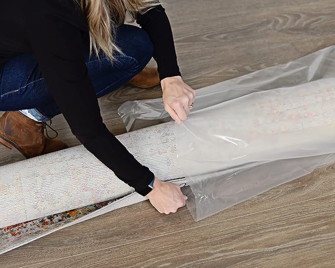 Heavy Duty Rug Storage Bag - Premium USA-Made Quality - For Packing, Moving and Shipping - Tear-Resistant, Puncture-Resistant, Waterproof, Dustproof - Fits Rugs up to 6' x 9' - Zip Tie Closure