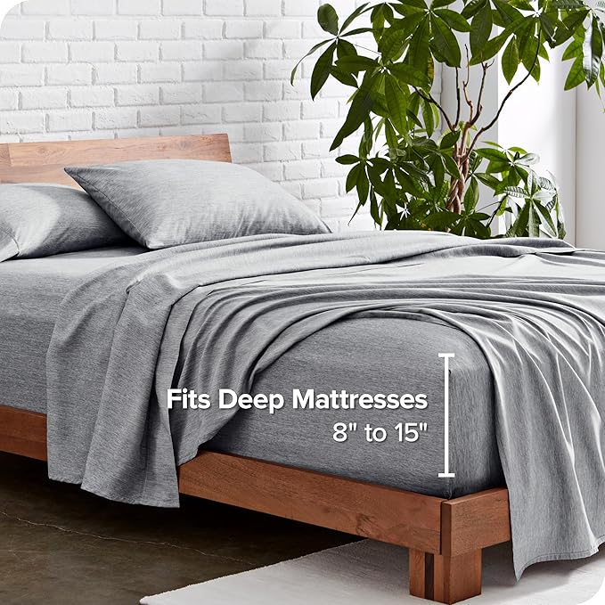 Bare Home Full Sheet Set - Luxury 1800 Ultra-Soft Microfiber Double Brushed - Deep Pockets - Easy Fit - 4 Piece Set - Bedding Sheets & Pillowcases (Full, Heathered Charcoal)