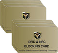 SaiTech IT 10 Pack RFID Blocking Card for Credit Debit ID Card, Golden | Slim Anti-Theft Contactless NFC RFID Blocker Protector, Easily Fit into Wallet and Purse, for Men & Women