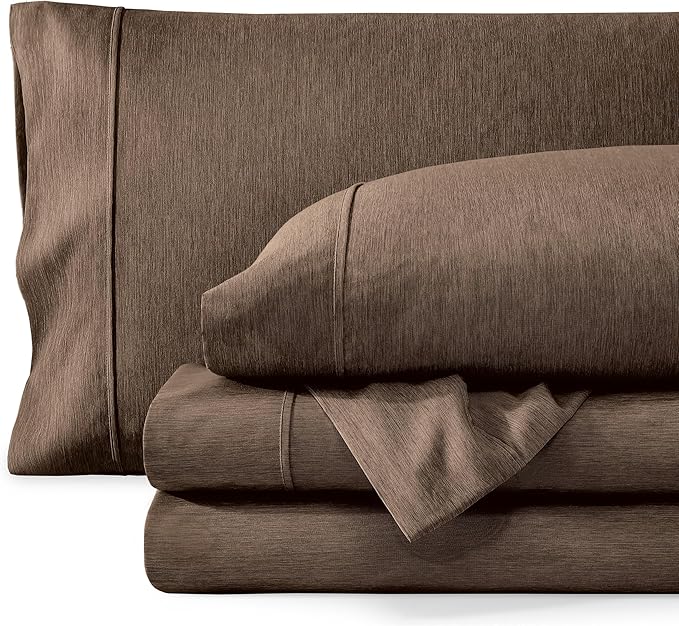 Bare Home Split Head Flex King Sheet Set - 1800 Ultra-Soft Microfiber Sheets - Double Brushed - Deep Pockets - Easy Fit - 4 Piece Set - FlexTop Bed Sheets (Split Head Flex King, Heathered Taupe)