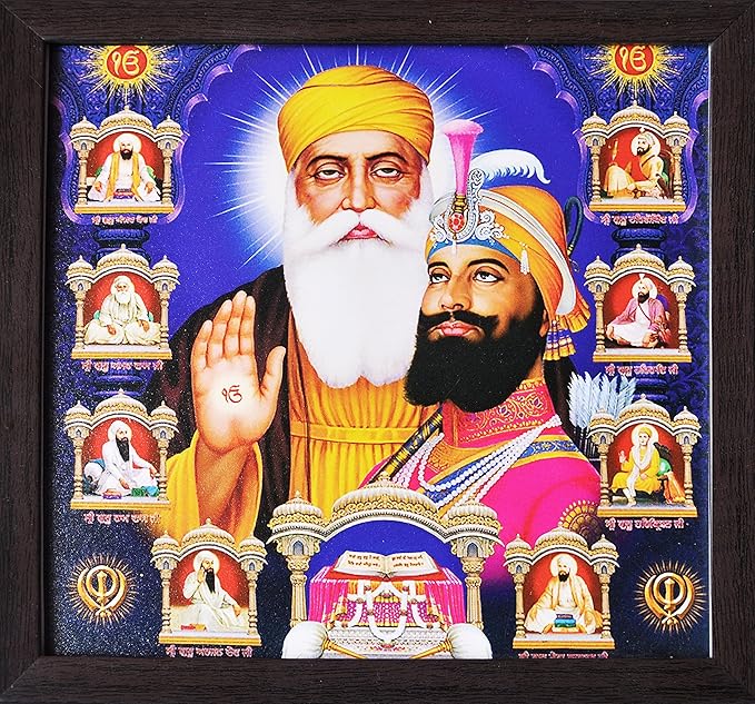 Lord Sikh Guru poster print with frame for Home Decor and Gifting Purpose (229-37)