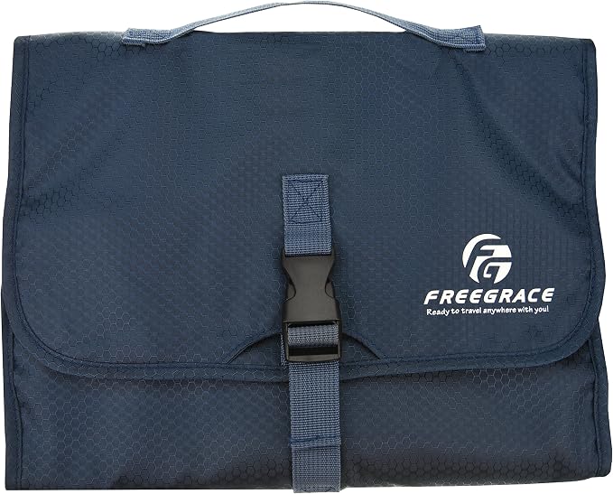 Freegrace Premium Hanging Toiletry Bag for Travel - Cosmetic, Jewelry, Toiletry, Makeup & Accessory Storage Organizer Bag, Large Size for Women & Men