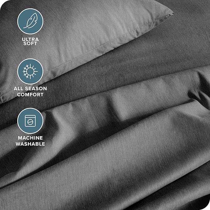 Bare Home Split California King Sheet Set - 1800 Ultra-Soft Microfiber Double Brushed - Deep Pockets - Easy Fit - 5 Piece Set - Bed Sheets (Split Cal King, Heathered Grey)